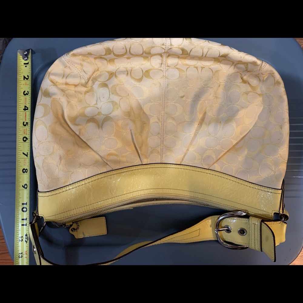 Bright yellow coach bag